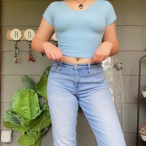 Blue Crop top